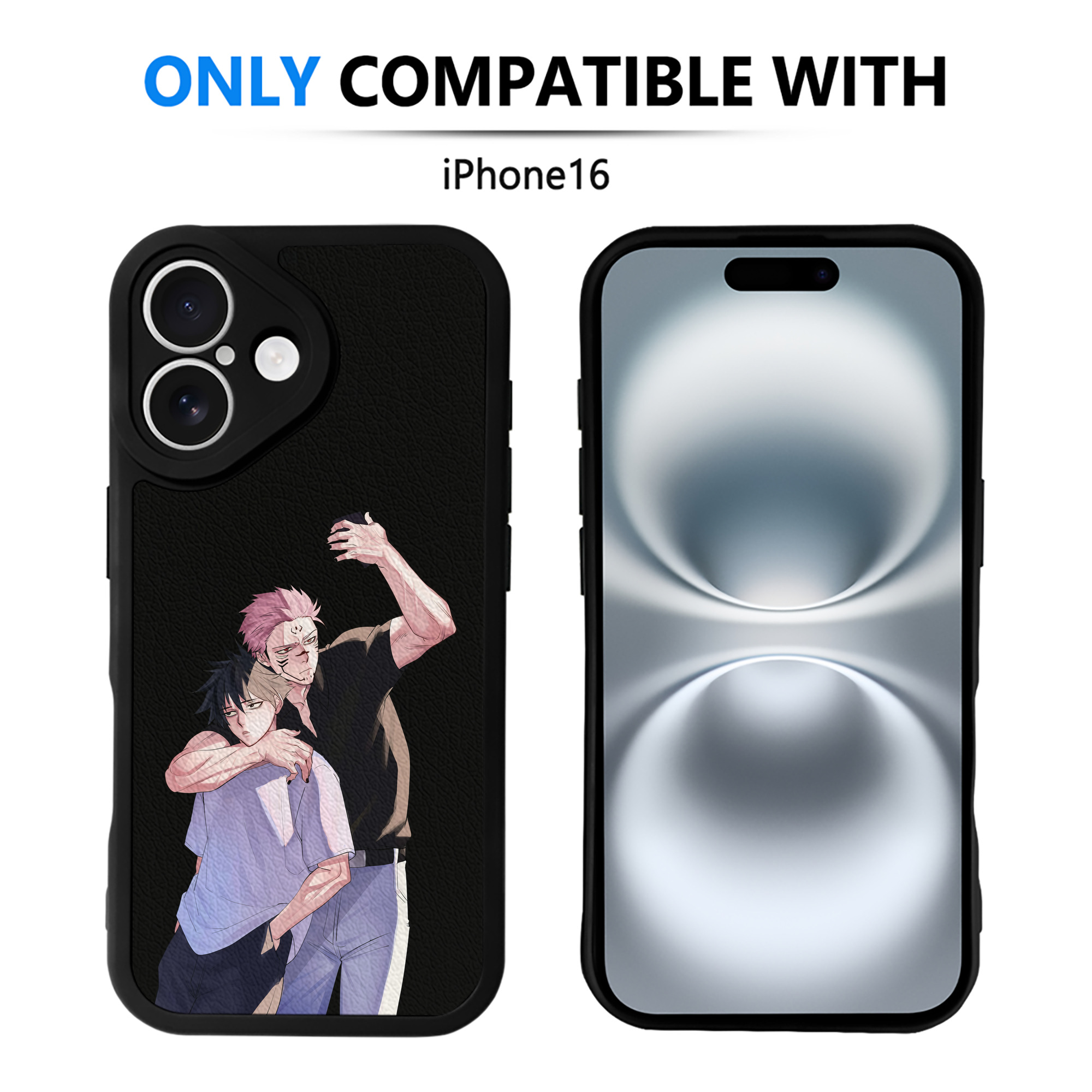 （画像用） 呪術廻戦 Jujutsu Kaisen 【iPhone 16シリーズ対応】シリコンスマホケース（レザー調） 材質：シリコン